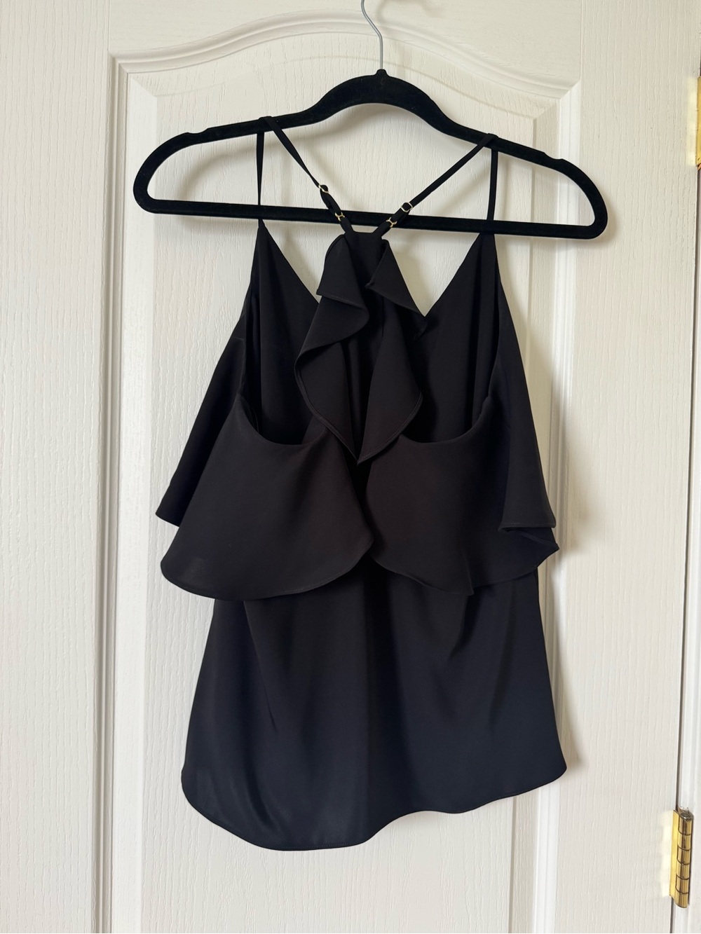 Amanda Uprichard Black Ruffle Layered Tank Top Size Small - Picture 4 of 4